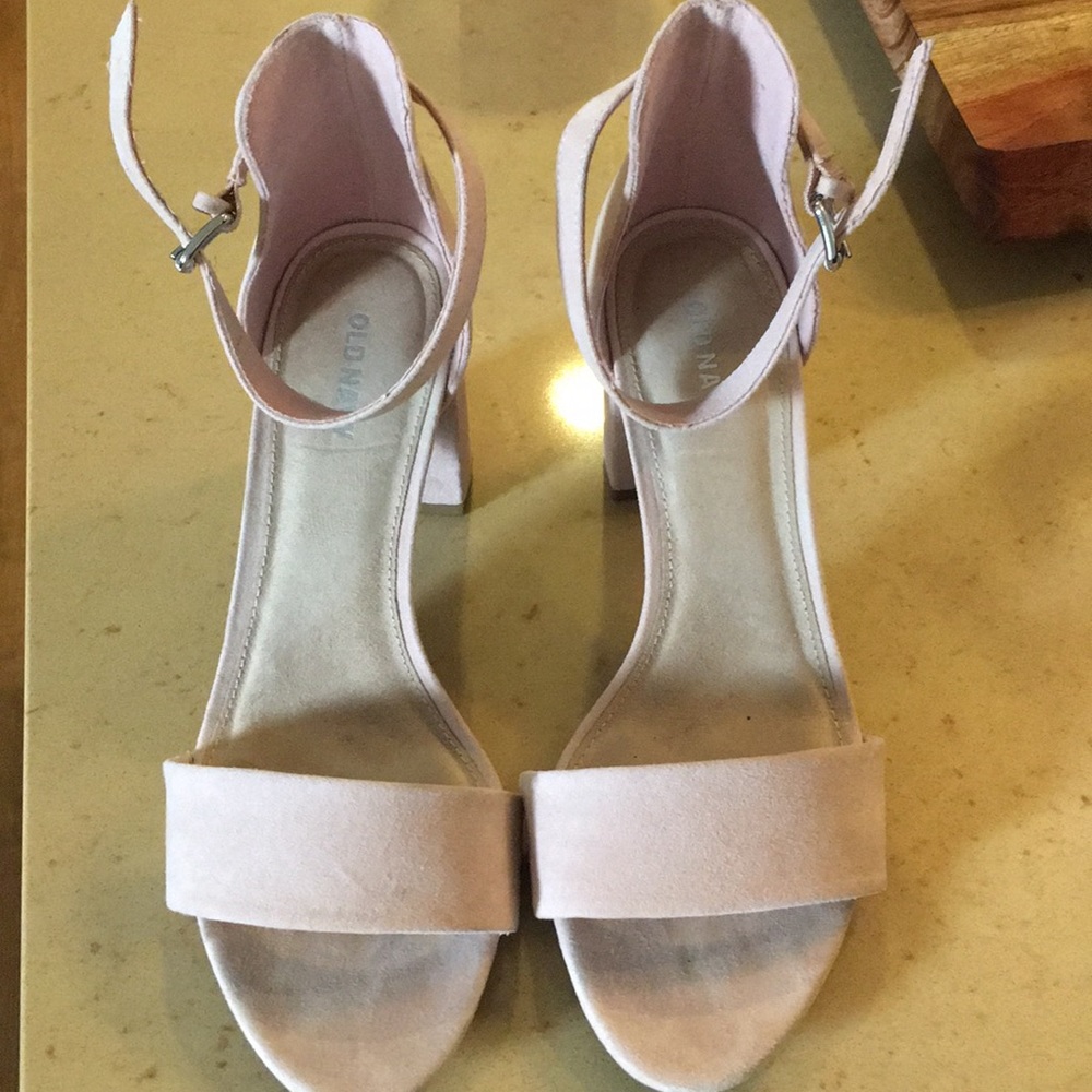 Bush pink chunky heeled sandals